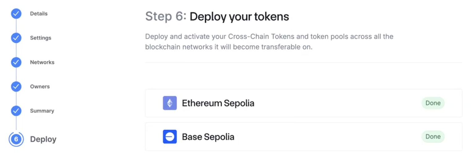 Steps complete for all networks